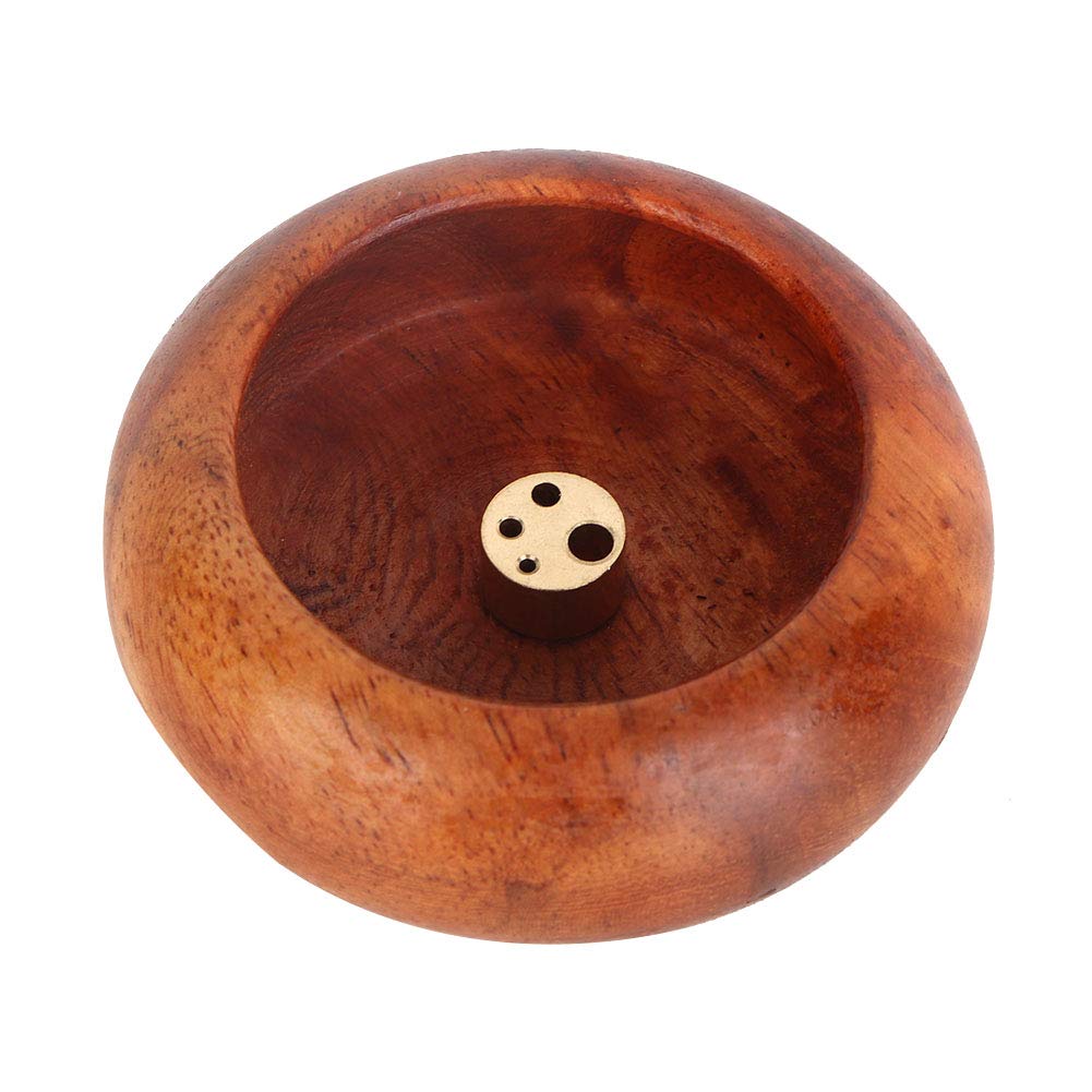Dekaim Incense Stick Burner, Mini Incense Stick, Wooden Incense Burner, Wooden Incense Holder, Buddhist Products, Bowl Shaped Incense Holder(Rosewood)