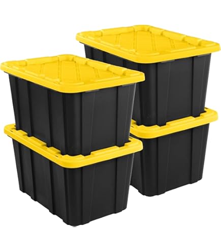 Amazon.com - CX BLACK & YELLOW, 17-Gallon Heavy Duty Storage Bins