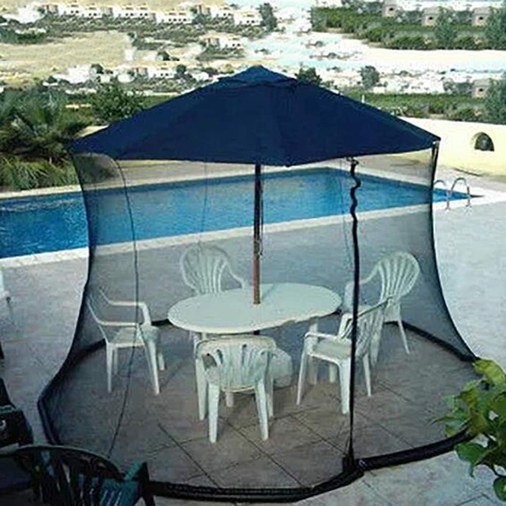 Amazon Com Yong 11ft Umbrella Mosquito Net Canopy Patio Set Screen House Outdoor Patio Mosquito Screen Diameter 3 35m Single Door Suitable For Park Chat Black Sports Outdoors