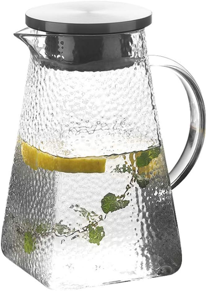 NNDQ 46 Oz Crystal Large Glass Cold Tea Kettle Or Teapot