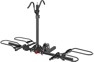 YOUNG ELECTRIC Young Bike Rack Hitch for Car - 200LB 2-Bike Rack Hitch Mount Platform Style Hitch Bike Rack，Smart Tilting & Easy Fold for Car SUV with 2 Inch Receiver，Bike Carrier Fits Up to 5-inch Fat Tire