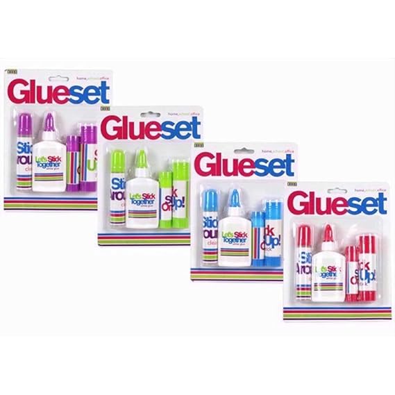 4 Piece Glue Set Assorted Colours Amazon.co.uk Office Products