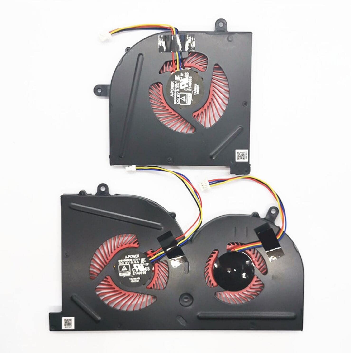 Fleshy Leaf CPU+GPU Cooling Fan Replacement for Msi GS63 GS63VR GS73 GS73VR GS62 MS-17B1 MS-17B2 MS-16K2 MS-16K3 MS-16K4 MS-16K5 Stealth Pro BS5005HS-U2F1 BS5005HS-U2L1