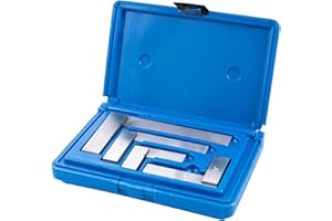 PEC Tools Machinist Square Set, 2", 3", 4" and 6" Squares in Case L-Type Testing Measuring Tool