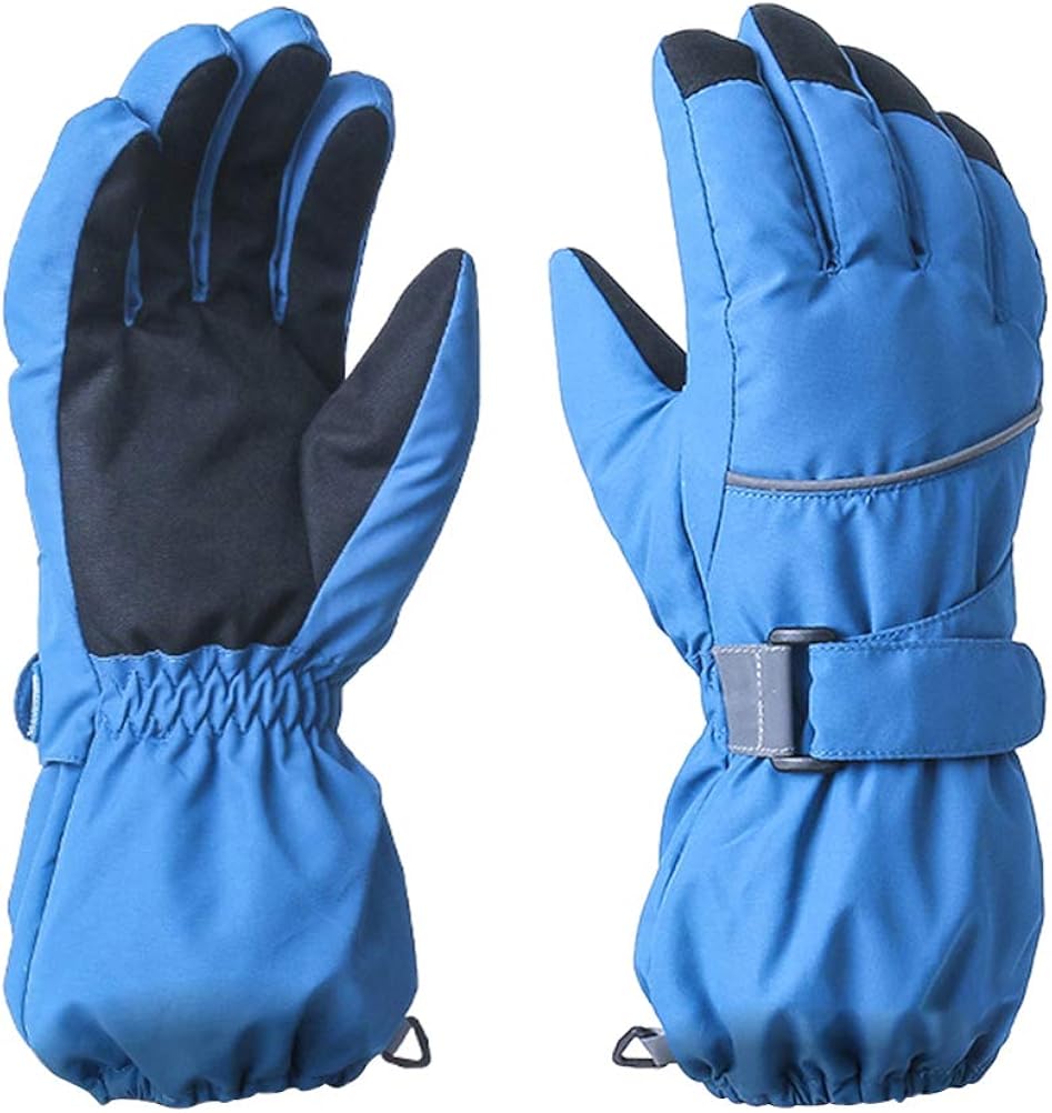 Winter Winddicht Warme Handschoenen Jongens Outdoor Schaatsen Kinderen Ski Meisjes Handschoenen Snowboarden Kinderen Handschoenen Wanten, Zwart, 5-9 Years