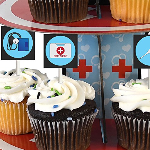 Doctor Cupcake Stand Pick Kit Nurse Party Supplies Doctor