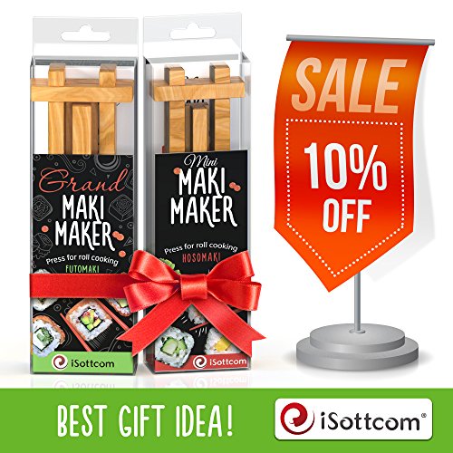 Sushi Making Kit by iSottcom – Makimaker – Sushi Maker Best for Beginners and Kids – Sushi Kit – Japanese Sushi and Rolls at Home Quick and Easy with Sushi Mold – Sushi Press – Original Gift Idea