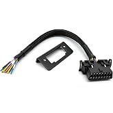 JUTA OBD2 J1962 Female to Open Pigtail Cable Bracket 16PIN OBDII Port Replacement Cable - [1ft/30cm]