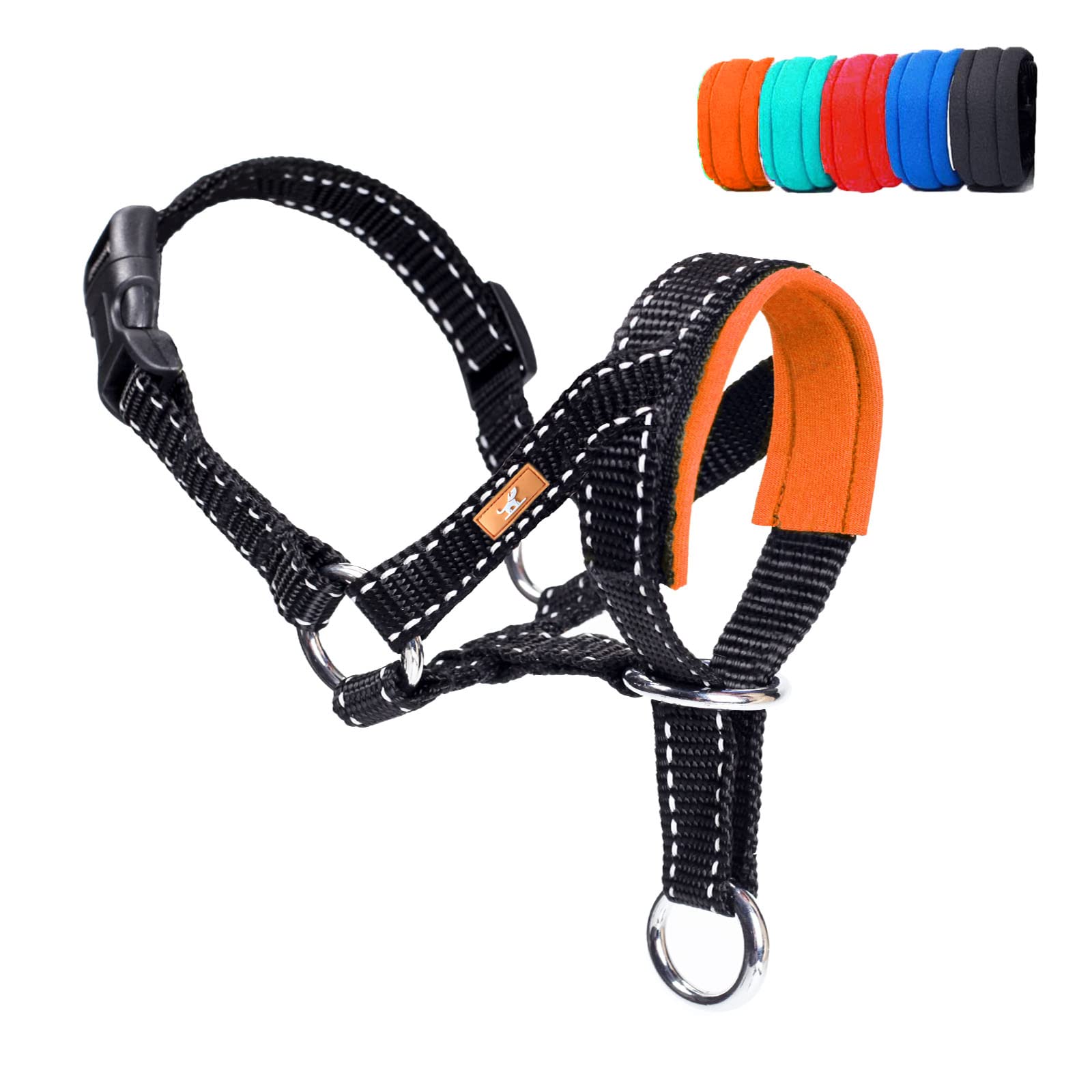 Photo 1 of Dog Head Collar, Head Collar with Reflective Strap to Stop Pulling for Small Medium and Large Dogs, Adjustable (M, Orange)