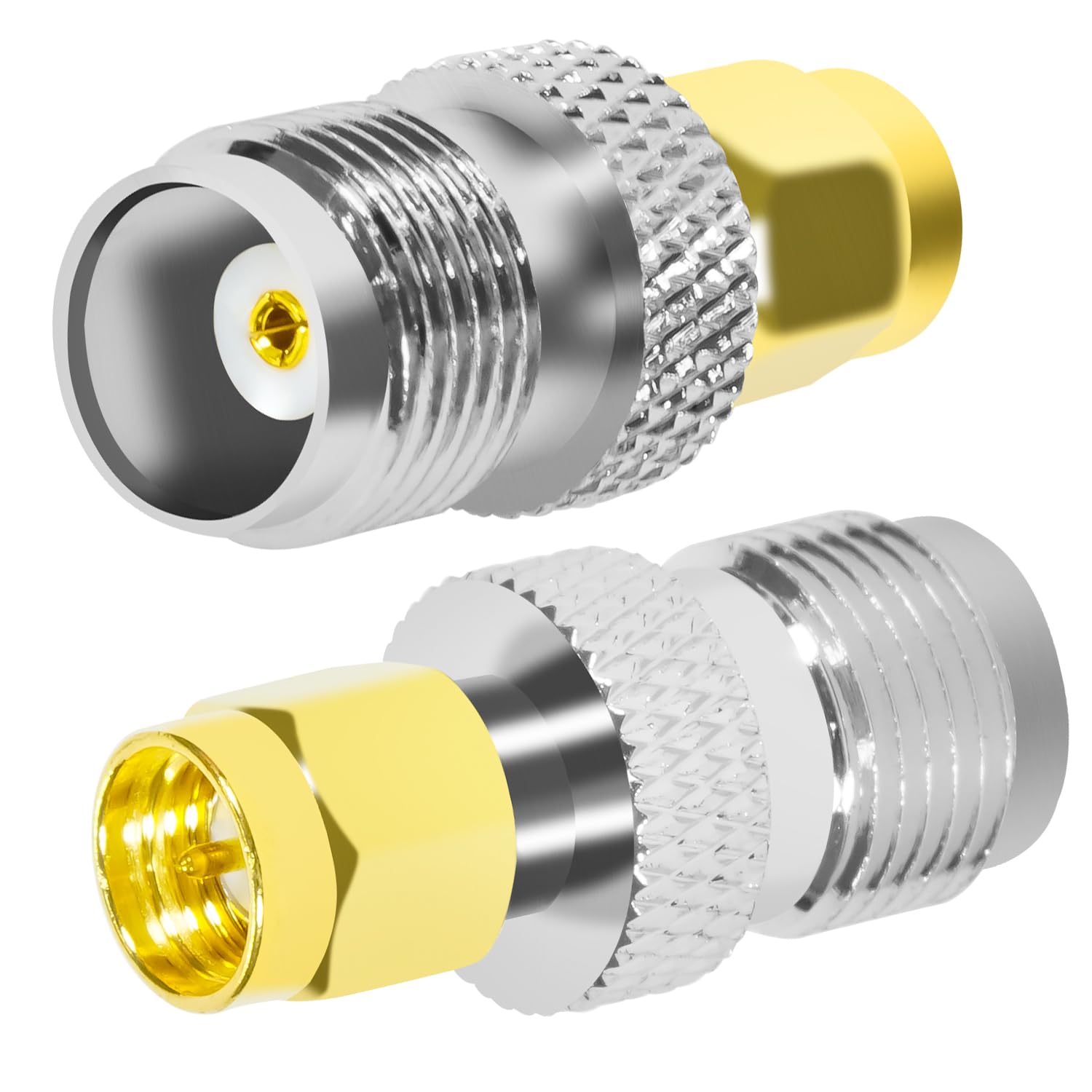 Fohevers 2 Pcs TNC Female to SMA Male RF Coaxial Adapter Coax Antenna Connector for 4G 2G 3G WiFi Hand-held CB Radio