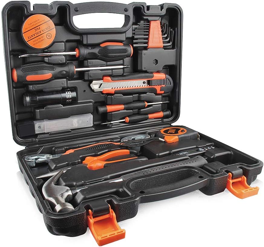 Household Tool Kit, Top-Tools Classic 25PCS Home Repair Hand Tool Set with Tool Box Storage Case