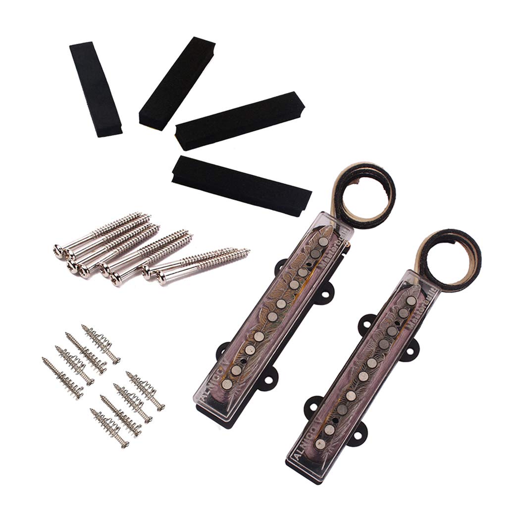 Alnicov 2 PCS Bass Pickup，Bass Humbucker Pickup Set，Open Bridge Pickup，for 5 String Jazz Bass JB Electric Bass Guitar