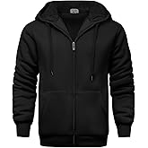 Little Beauty Zip Up Hoodies for Men Heavyweight Fleece Jacket Casual Hooded Sweatshirt with Pocket