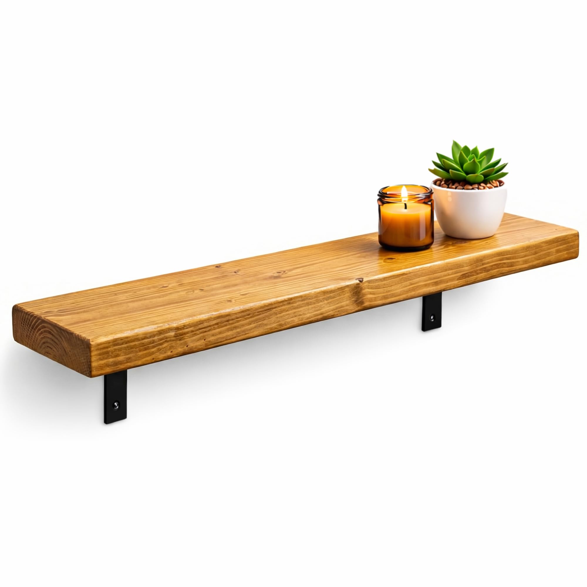 MKGT Radiator Shelf Solid Wood with Brackets | Rustic Wood Above Radiator | Radiator Cover Shelf for Hallway & Living Room – UK Handmade (Rustic Pine, 70 cm)