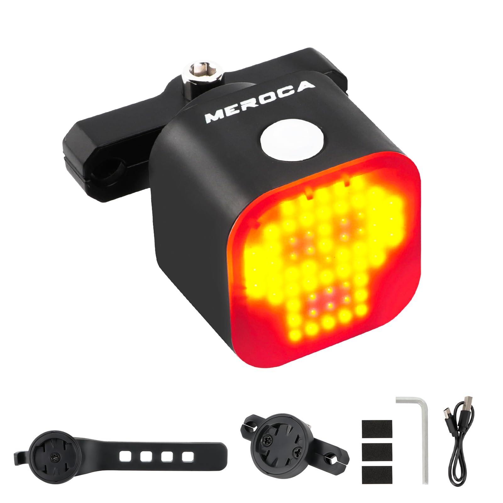 TINGSING Smart Rear Bike Light Brake Sense Bike Taillight USB-C Rechargeable LED Lamp with Waterproof/Anti Theft Function/13 Flash Modes Bicycle Accessories for Night Warning Cycling Safety