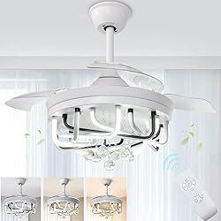 DLLT 40W Ceiling Fan with LED Lights, 42 Inch