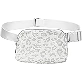 Waist Belt Bag Fashion Fanny Pack Women and Men Gift Crossbody Bag With Adjustable Strap For Travel Running Hiking Walking (Leopard White)