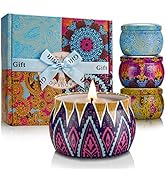 Candle Gifts Set Bohemian Soy Aromatherapy Candles 4.4 oz Home Scented Candles Women Gifts for Va...