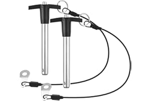 VXCICC 2 Pack T Handle Quick Release Pin 0.47 Inch Diameter,304 Stainless Steel Ball Locking Pin with Push Button Lanyard Usable Length 2.76"(12mm x 70mm)