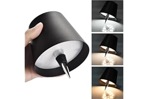 LED Wine Bottle Lamp Shade, Wireless Rechargeable with Touch Control, 3 Colour Dimming, Black