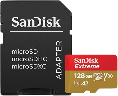 SanDisk Extreme 128GB microSDXC Card with Adapter A2 U3 V30 160MB/s