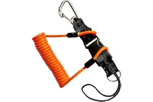 EEBBL Scuba Diving Lanyard, Heavy Duty Diving Lanyard with Clip, Stainless Steel Spring Coiled Lanyard