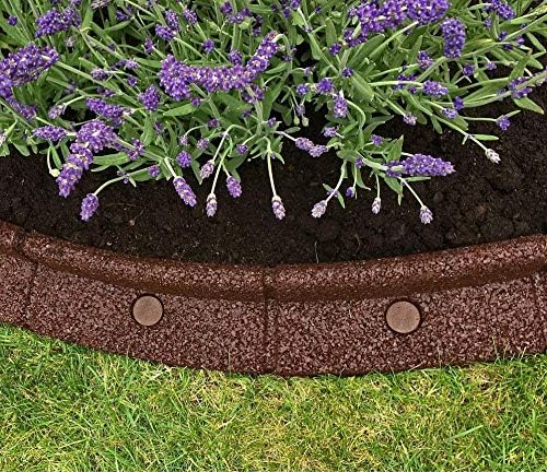 25m FlexiBorder Garden Edging (25x 1m packs) in Brown - H8cm - by EcoShape