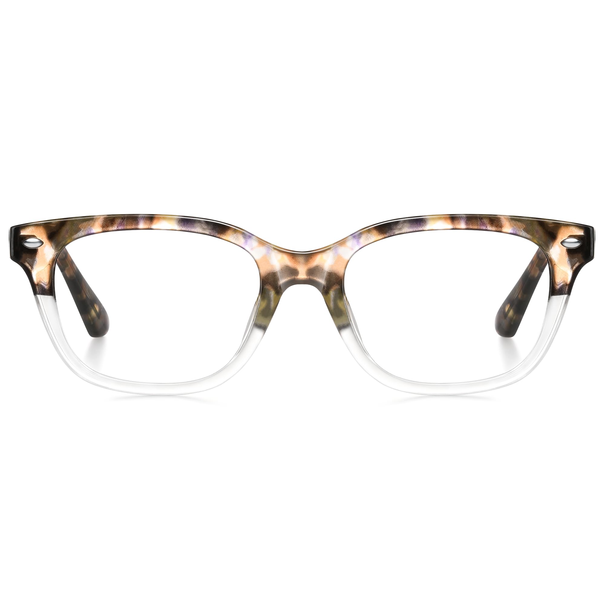 Photo 1 of FancyFlower Blue Light Glasses for Women - Amber Mist - Honey Crystal 0.0x Readers