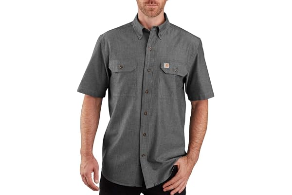 Carhartt Mens Loose Fit Midweight Chambray Short Sleeve Shirt