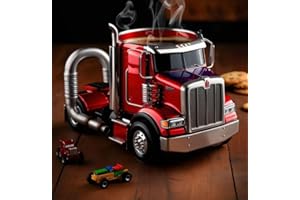 Creative Truck Coffee Mug 5.1X4.5X4.7in Semi-trailer Shaped Coffee Cup with Stainless Steel Inner Liner for Hot and Cold Drin