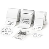 NIIMBOT Thermal Label Maker Tape Set, Compatible for NIIMBOT B1 B21 B31 Label Printer, Thermal Paper 3-Roll, Include 40×30mm,50×80mm Clear,50×50mm