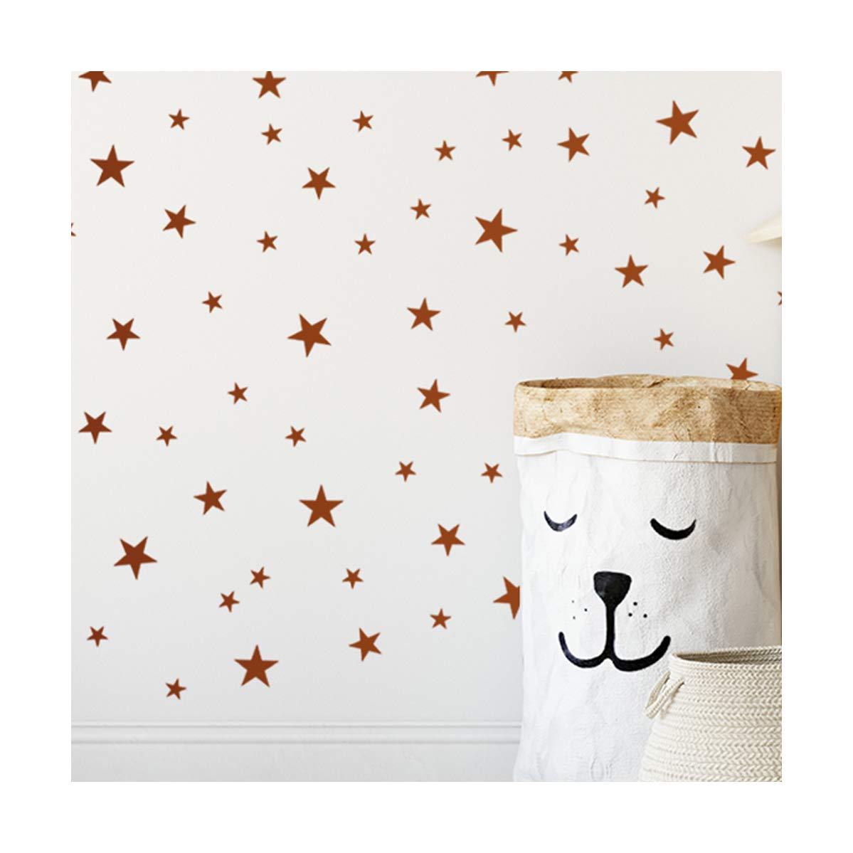 StickerDeen | Copper Metallic Star Stickers Nursery Decals Decoration Removable Peel & Stick Wall Art Vinyl Decal Stickers | (Gift Pack of 166)