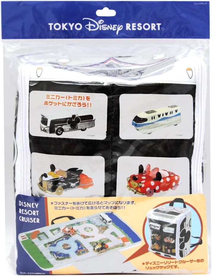 Amazon トミカ リュック サック ディズニーリゾートクルーザー形 バッグ 入れ ケース ミニカー ディズニー 広げるとマップになります リゾート限定 ミニカー ダイキャストカー おもちゃ
