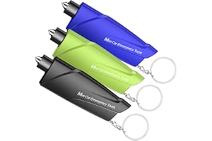 RAPUDA Window Breaker Seatbelt Cutter, 3-in-1 Glass Breaker and Seat Belt Cutter, 3 Pack Car Emergency Escape Tool for Automotive Accidents(Black/Green/Blue)