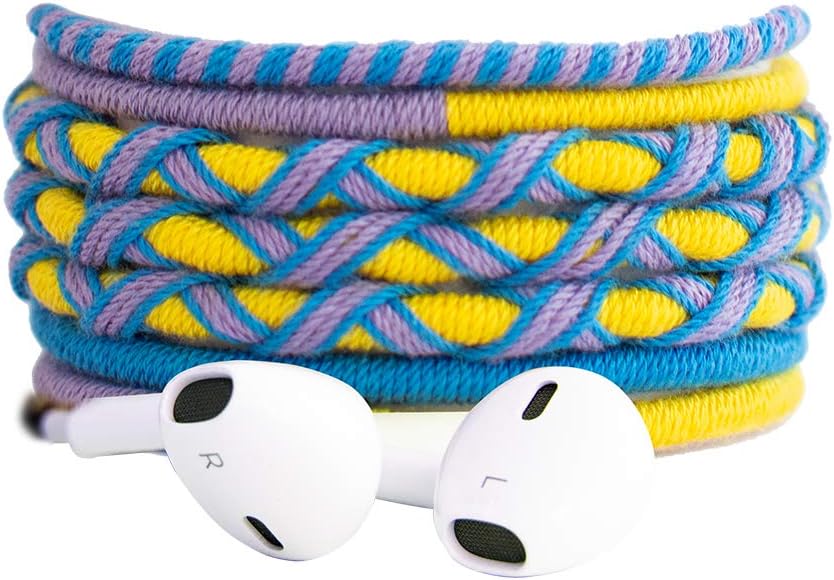 Crossloop Designer Series 3.5mm Universal in-Ear Headphones with Mic and Volume Control (Yellow, Purple & Blue)