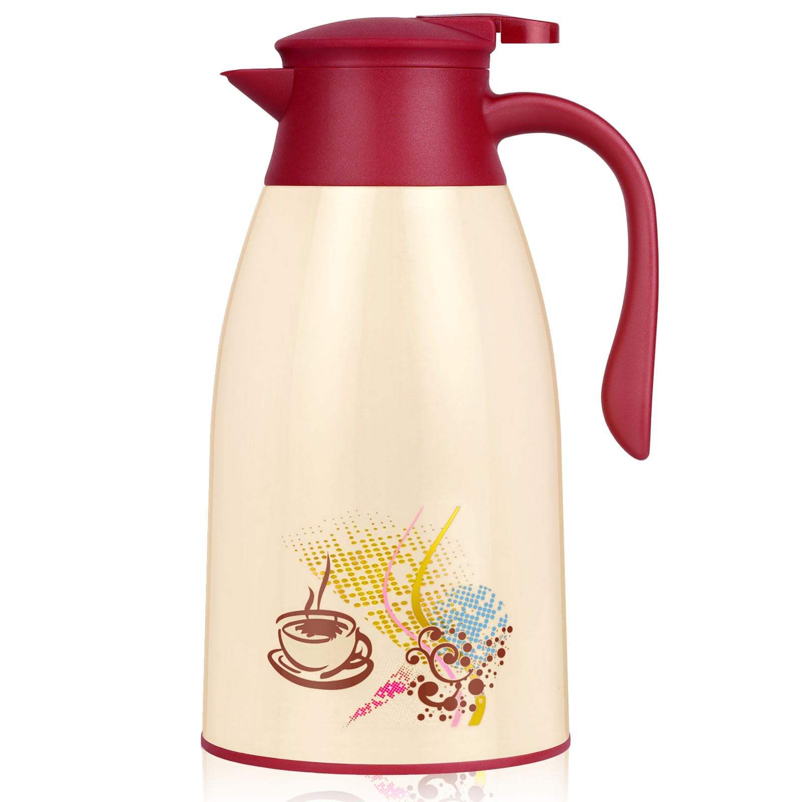 Photo 1 of AceChef 40.5 Oz Thermal Coffee Carafe, Vacuum Insulated Glass Lined Coffee Thermos, 1.2Liter Tea Pot with Lid, Heat Retention for Coffee & Tea