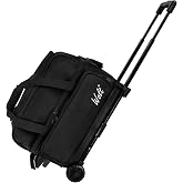 WOLT 2 Ball Bowling Bag with Wheels with Retractable Handle Extends to 40" | Bowling Bags 2 Ball Roller with Separate Shoe Compartment &amp; Accessory Pocket