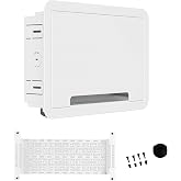 Legrand - OnQ 9" In-Wall Media Box For Device &amp; Cable Management - Structured Wiring Enclosure With Customizable Knockouts - Includes Removable Mounting Plate For Maximum Capacity - White, ENP0905NAV1