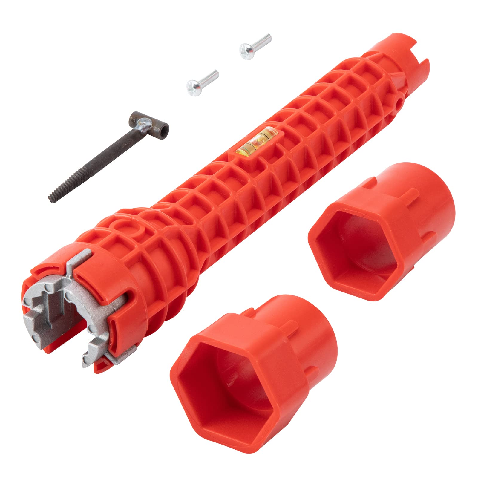 (8 in 1) Faucet and Sink Installer Tool, Entemah Double Head Plumbing Tool, Water Pipe Spanner Tackle, Multifunctional Faucet Wrench Tool (Red)