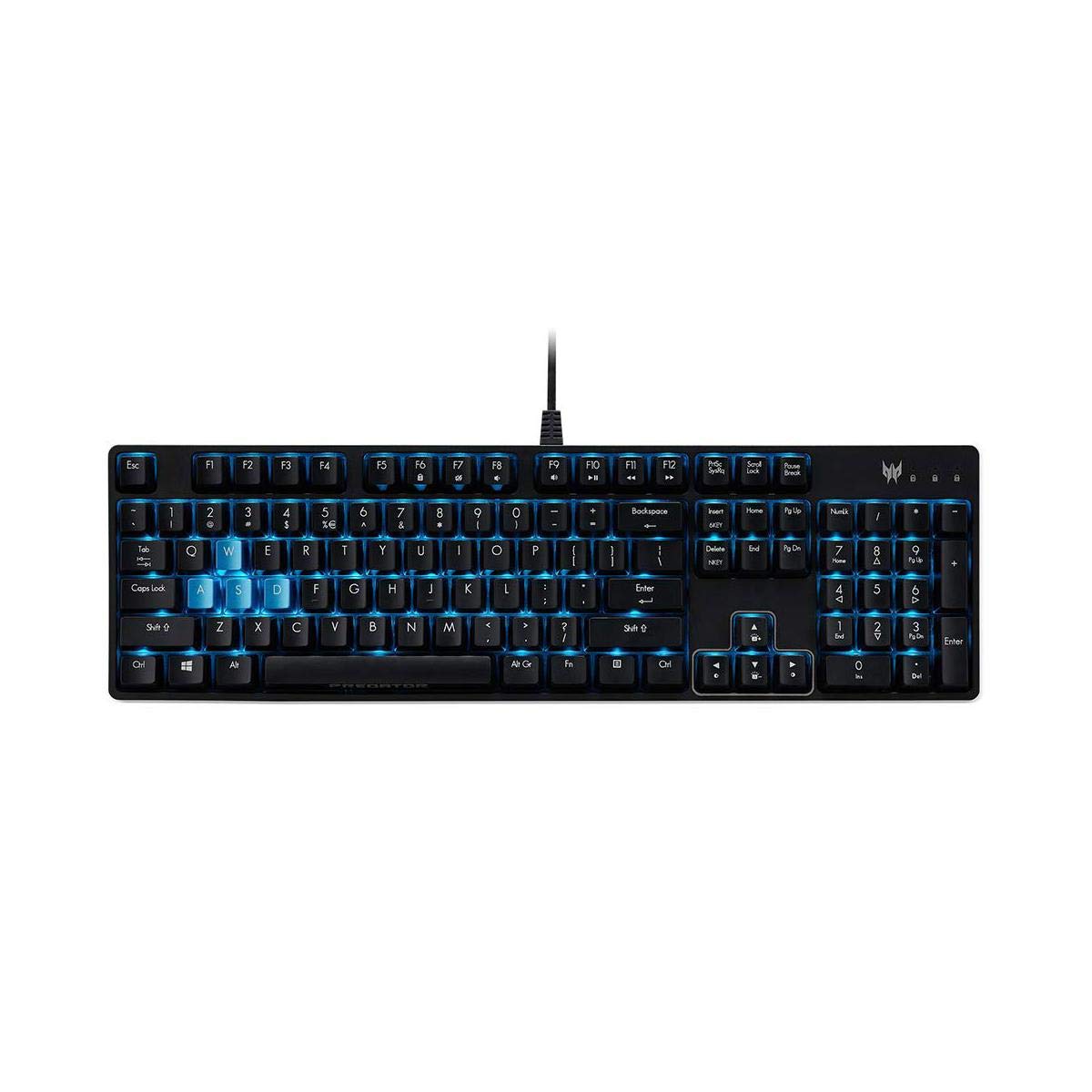 Acer Predator Aethon 300 Mechanical Gaming Keyboard: Cherry MX Blue Switches - 100% Anti-Ghosting - 104 Key Teal Blue Backlight with 10 Lighting Effects