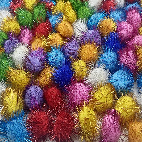 100 Pcs Sparkle Balls, 1.8 Inch Tinsel Sparkle Balls Cat Pet Toy Balls