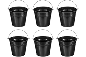 PATIKIL 5.9"x5.1" Small Metal Buckets with Handle, 6 Pcs Mini Galvanized Bucket Colorful Easter Buckets for Crafts Party Favo