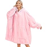 Kipswiza Blanket Hoodie - Wearable Blankets Oversized Cozy Flannel Sweatshirt Blanket as Gifts for Adult Women Men