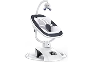 VaVaSoo Electric Baby Swing for Infants 6 Motion Automatic Baby Swings Newborn Baby Rockers and Bouncers for Baby Girl & Boy with Remote Control, 5 Speed, 13 Melodies, Dark Gray