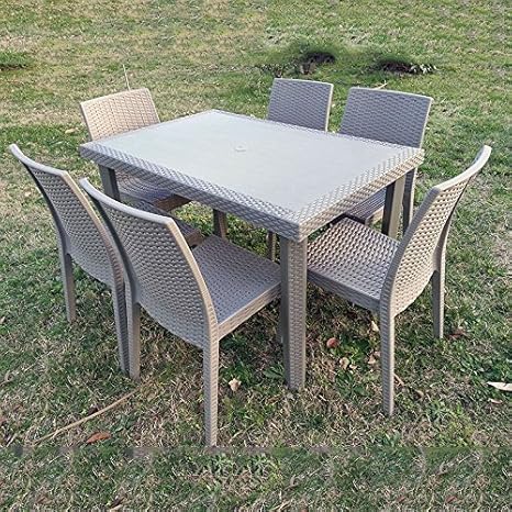 Set Da Giardino Tavolo Con 4 Sedie Aria Tortora