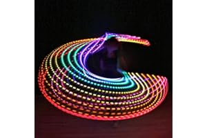 LED Glow Sport Hoop, Light-Up LED Hula Fitness Hoop Portable Detachable Design Bodybuilding Fitness Hoops Multiple Light Up S