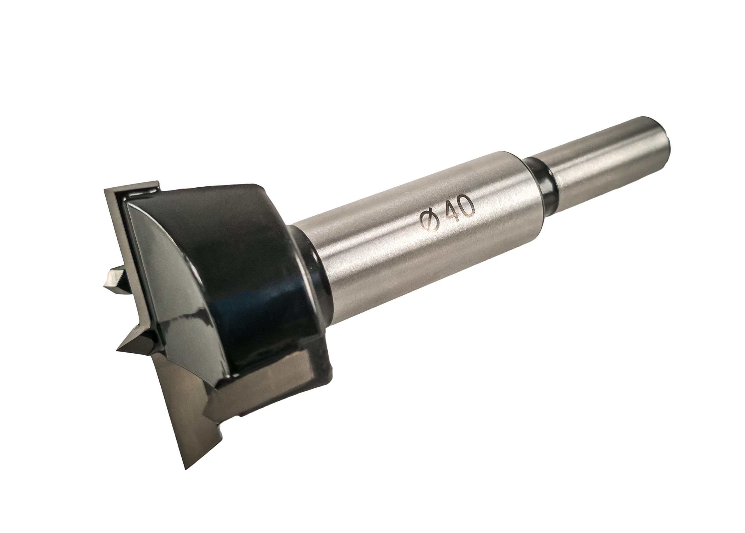 Forstner Drill bit 40 mm Tungsten Carbide Sharp Extra Thick Carbide Tip Long Shank Boring Wood