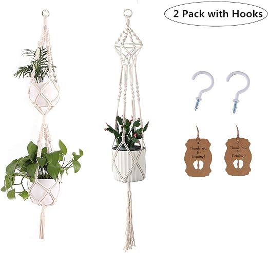 SFEE Dos botiquines de Malla Macrame, de algodón Natural Hecho a ...