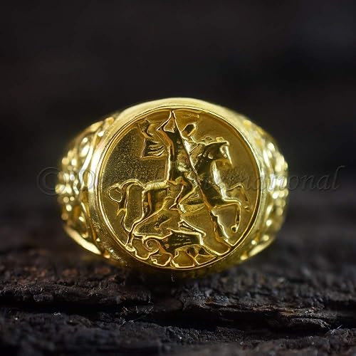 Yellow Gold Sovereign Ring Mans Gold 