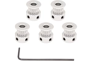 WINSINN GT2 Timing Belt Pulley 16 Teeth, 5mm Bore, for 6mm Width Belt - Ideal for 3D Printers, CNC Machines, Robotics (5-Pack)